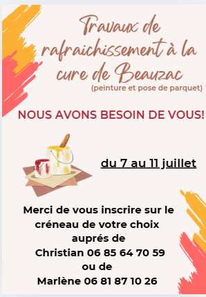 Travaux de rafraichissement à la cure de Beauzac